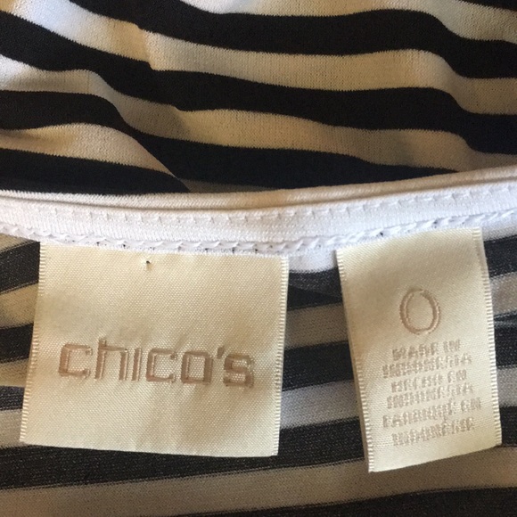 Adorable Chico’s black & white striped circle top - Picture 5 of 7